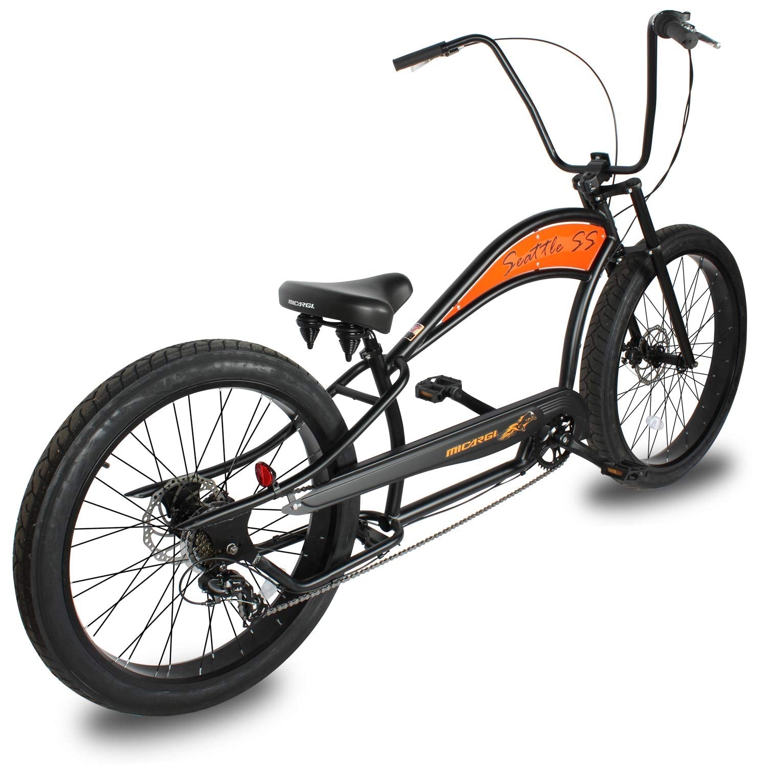 Tracer Bikes | Micargi Seattle 26" Beach Chopper Cruiser Bike with Shimano 7-Speed and Disc Brakes | Chico USA, Inc.