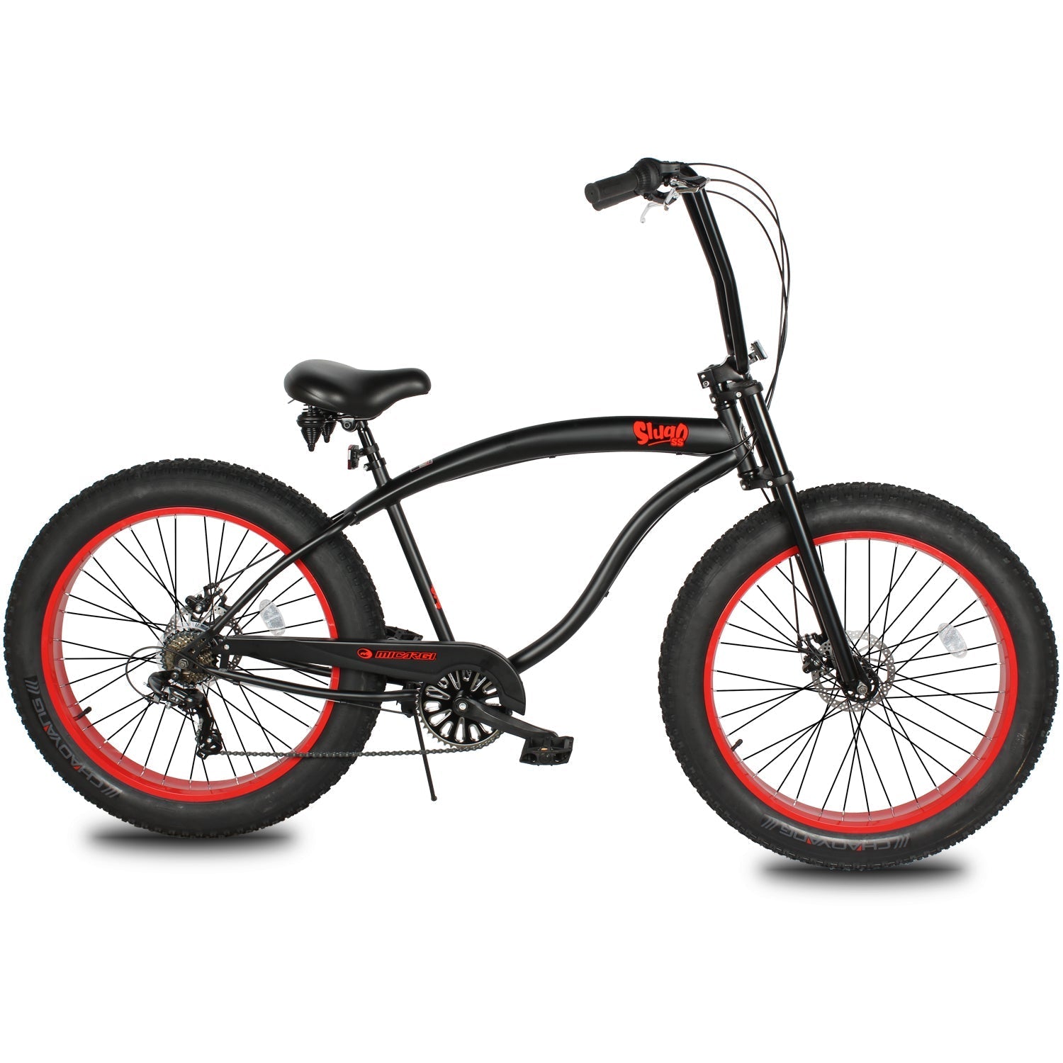 Tracer Bikes | Micargi Slugo SS 26" Beach Cruiser Bike with Shimano 7-Speed Disc Brakes and FAT Tires |  Chico USA, Inc.