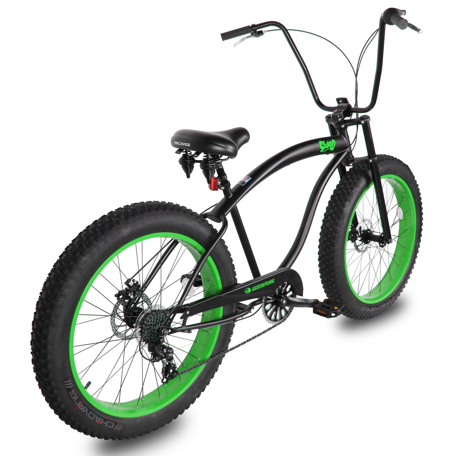 Tracer Bikes | Micargi Slugo SS 26" Beach Cruiser Bike with Shimano 7-Speed Disc Brakes and FAT Tires |  Chico USA, Inc.
