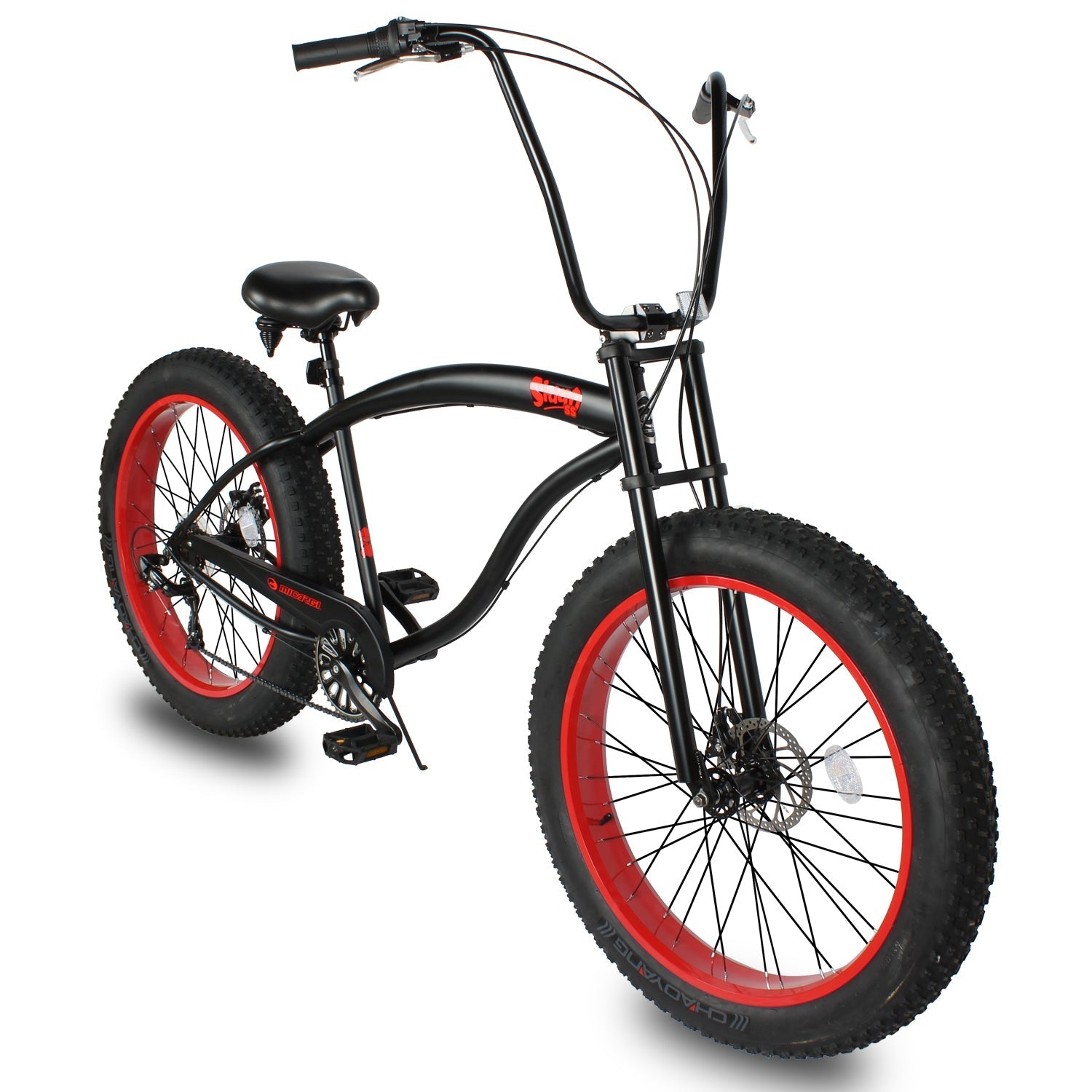 Tracer Bikes | Micargi Slugo SS 26" Beach Cruiser Bike with Shimano 7-Speed Disc Brakes and FAT Tires |  Chico USA, Inc.