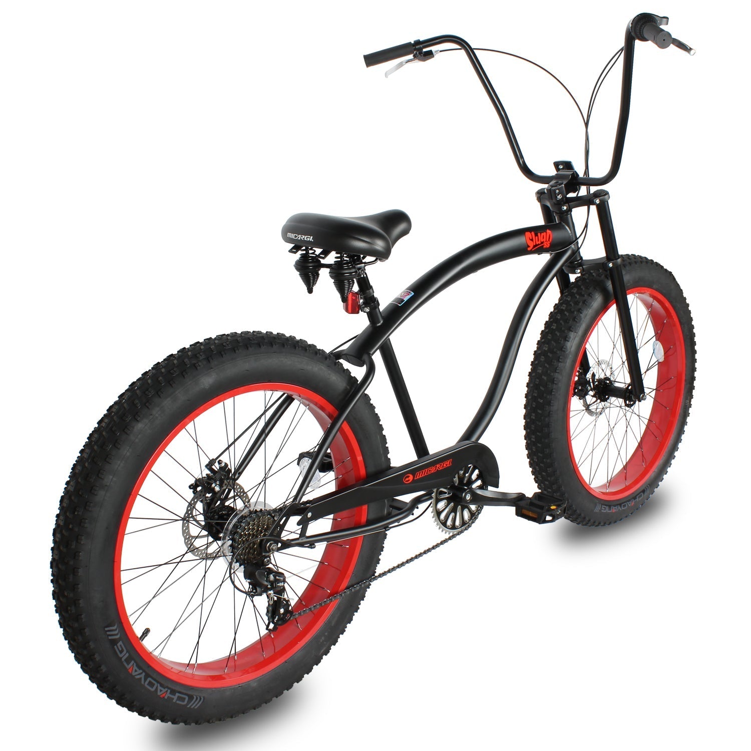 Tracer Bikes | Micargi Slugo SS 26" Beach Cruiser Bike with Shimano 7-Speed Disc Brakes and FAT Tires |  Chico USA, Inc.