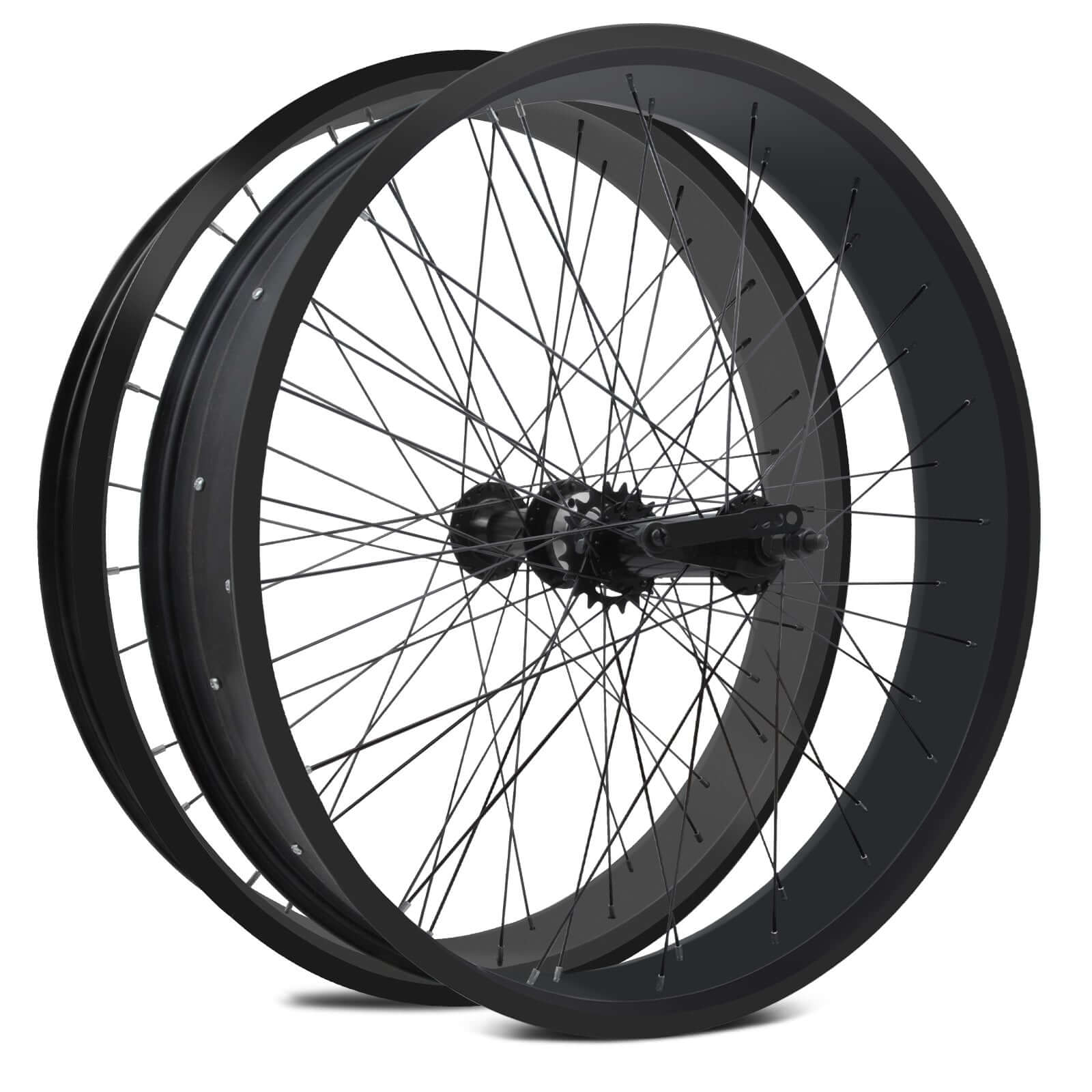 Tracer Bikes | Micargi WH-T952636C 26"x3" Alloy Fat Rims Wheel Set for 29"x4" Fat Tire, Single Speed | Chico USA, Inc.