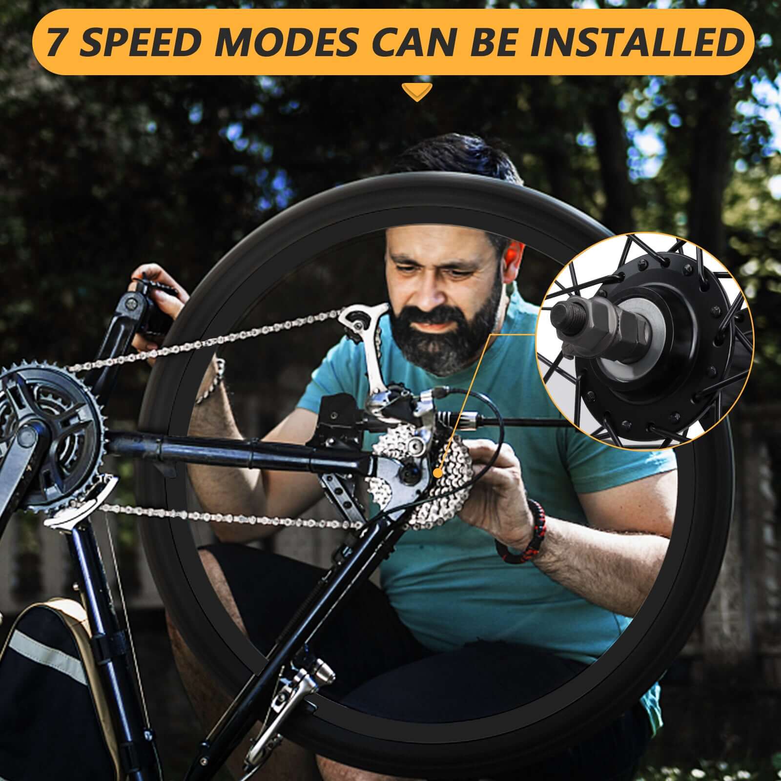 Tracer Bikes | Micargi WH-T952636D7 26"x3" Alloy Fat Rims Wheel Set for 26"x3.0, 4.0 Tire, 7-Speed | Chico USA, Inc.