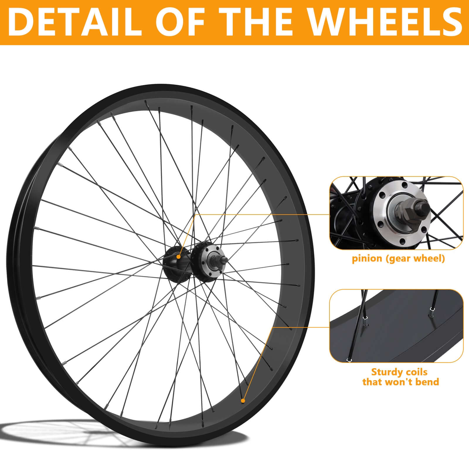 Tracer Bikes | Micargi WH-T952636D7 26"x3" Alloy Fat Rims Wheel Set for 26"x3.0, 4.0 Tire, 7-Speed | Chico USA, Inc.