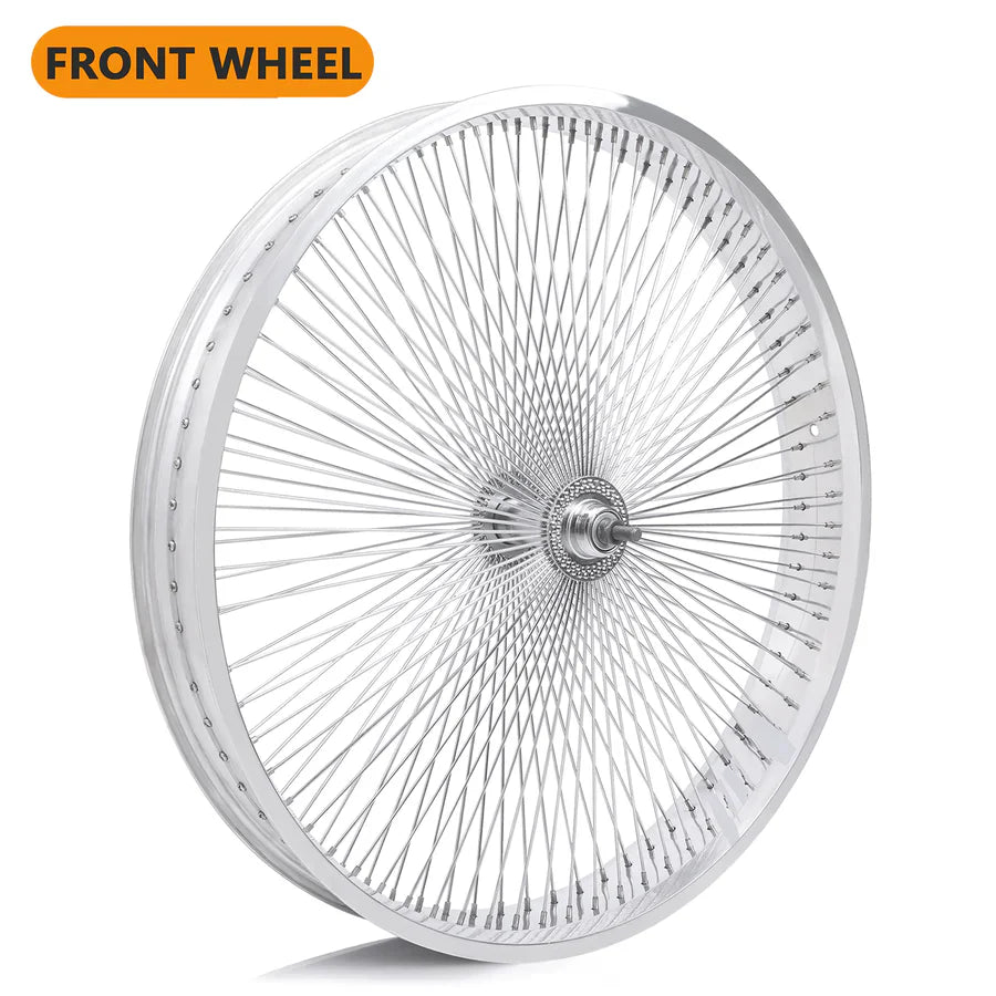 Tracer Bikes | Micargi WH-TR9526140 26"X4" Aluminum Polish Fat Rims Wheel Set with KT Coaster Brake or Disc Brake | Chico USA, Inc.