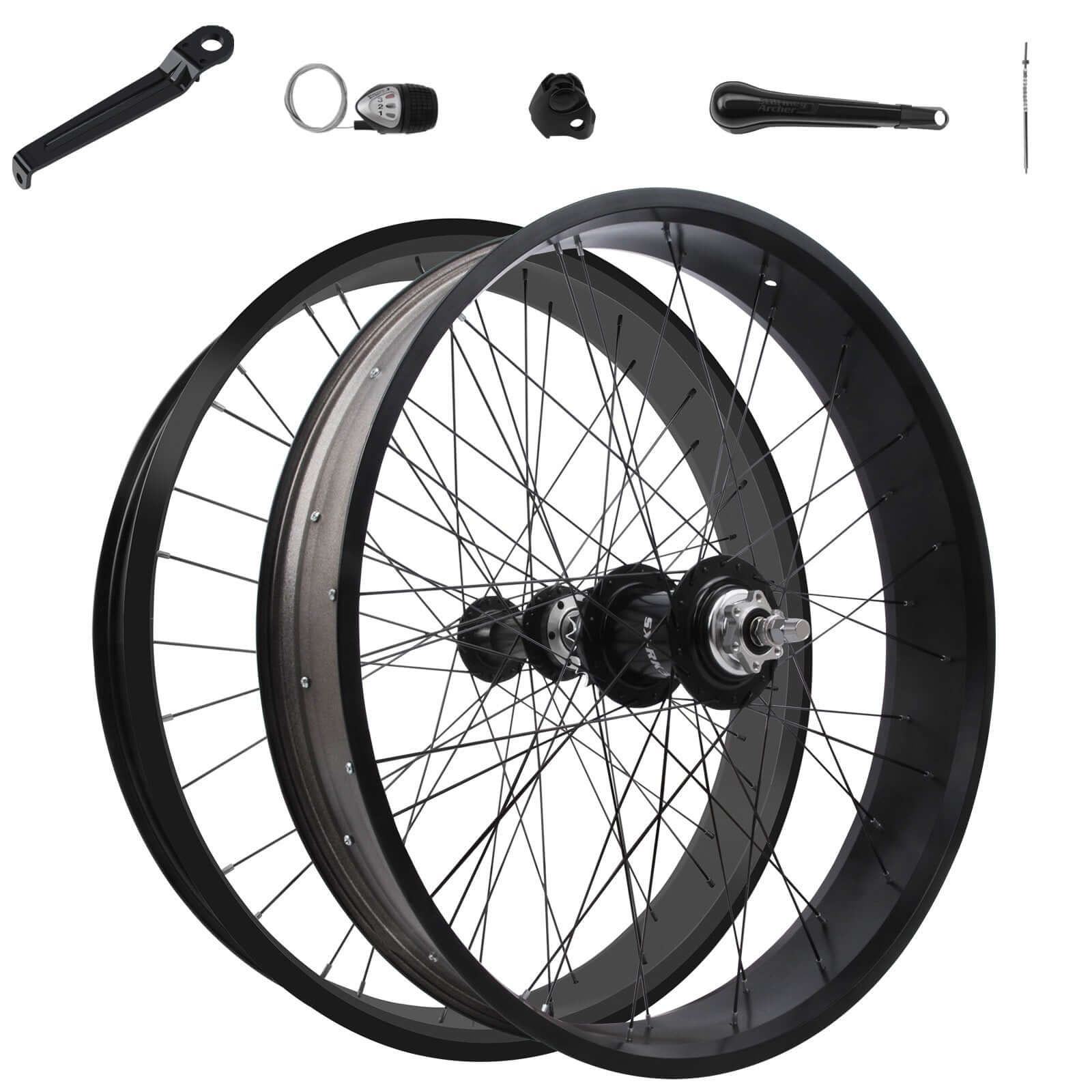 Tracer Bikes | Micargi WH-TR952636RK3 26"x4.0 Alloy Fat Rims Wheel Set, 3-Speed, Disc Brake |  Chico USA, Inc.