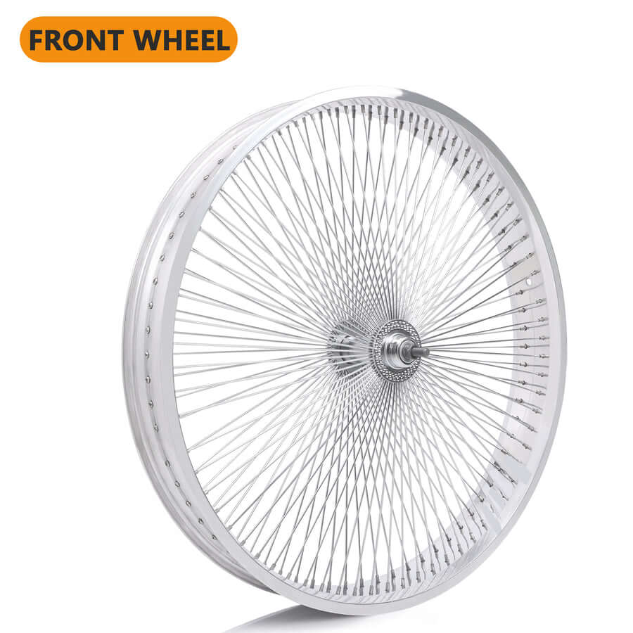 Tracer Bikes | Micargi WH-TR9529140 29"x4" Aluminum Polish Fat Rims Wheel Set with Coaster Brake/Disc Brake | Chico USA, Inc.
