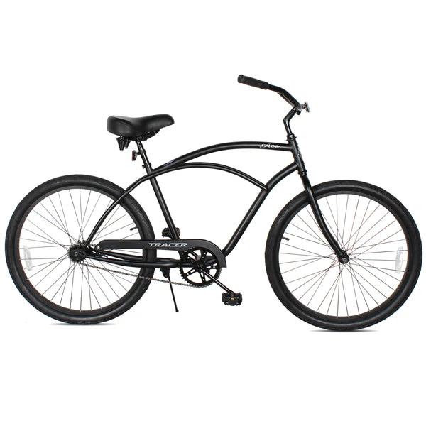 Tracer Bikes | Tracer ACE 26" Beach Cruiser Bike for Men, Single Speed, Hi-ten Steel Frame, Black, 26" Tires |  Chico USA, Inc.