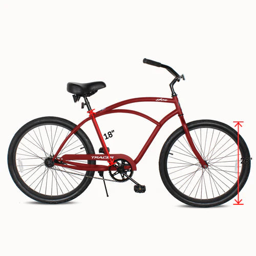 Tracer Bikes | Tracer ACE 26" Beach Cruiser Bike for Men, Single Speed, Hi-ten Steel Frame, Black, 26" Tires | Chico USA, Inc.