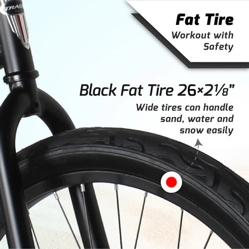 Tracer Bikes | Tracer ACE 26" Beach Cruiser Bike for Men, Single Speed, Hi-ten Steel Frame, Black, 26" Tires | Chico USA, Inc.