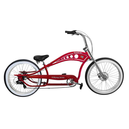 Tracer Bikes | Tracer Arcadia GT7 26" Chopper Cruiser Stretch Bike 7 Speed, Hi-ten Steel Frame |  Chico USA, Inc.