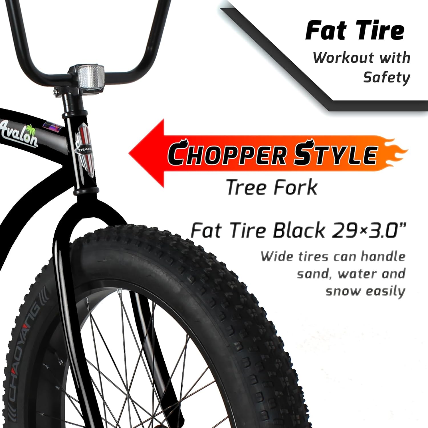 Tracer Bikes | Tracer Avalon Beach Cruiser Bike for Adults, 26 Inch Wheels, 4.0 Fat Tire, Single Speed | Chico USA, Inc.