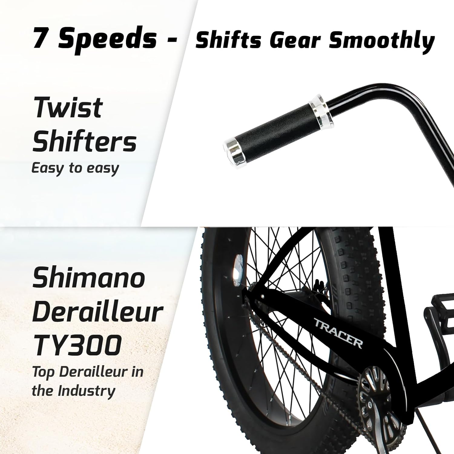 Tracer Bikes | Tracer Avalon Beach Cruiser Bike for Adults, 26 Inch Wheels, 4.0 Fat Tire, Single Speed | Chico USA, Inc.