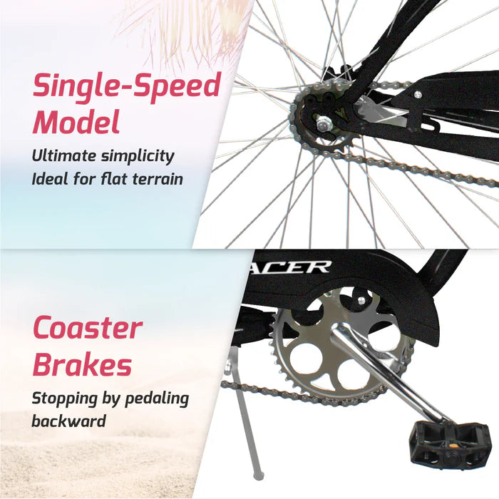 Tracer Bikes | Tracer Bora 26" Female Beach Cruiser Bike, Coaster Brake, Single Speed, Multiple Colors | Chico USA, Inc.