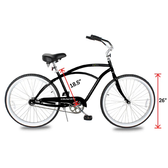 Tracer Bikes | Tracer Bora 26" Male Beach Cruiser Bike, Coaster Brake, Single Speed, Multiple Colors | Chico USA, Inc.