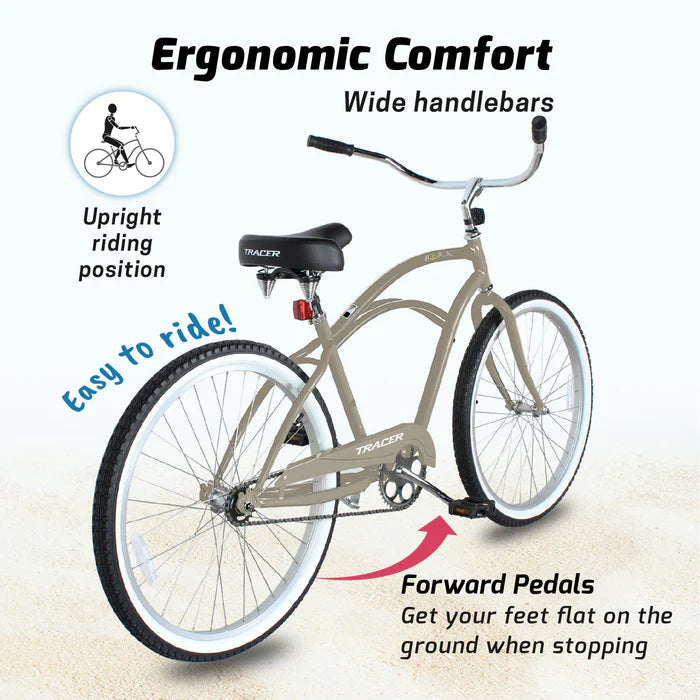 Tracer Bikes | Tracer Bora 26" Male Beach Cruiser Bike, Shimano 7-Speed, Multiple Colors | Chico USA, Inc.
