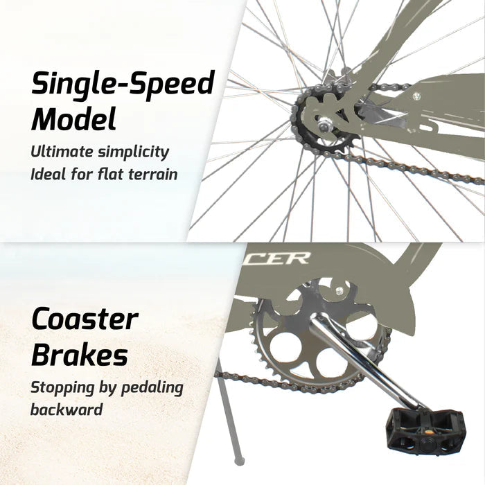 Tracer Bikes | Tracer Bora 26" Male Beach Cruiser Bike, Shimano 7-Speed, Multiple Colors | Chico USA, Inc.