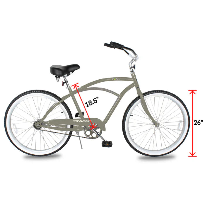 Tracer Bikes | Tracer Bora 26" Male Beach Cruiser Bike, Shimano 7-Speed, Multiple Colors | Chico USA, Inc.