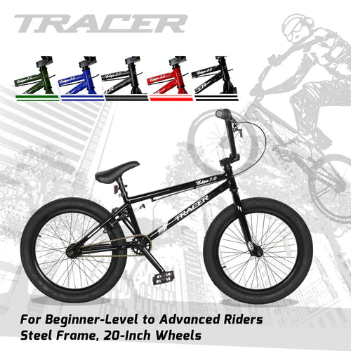 Tracer Bikes | Tracer Edge Freestyle 7.0 BMX Bike for Kids, Adults, and Beginners, 20-Inch Wheels |  Chico USA, Inc.