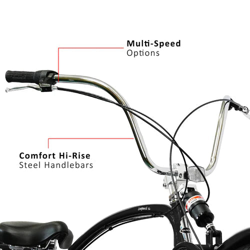 Tracer Bikes | Tracer Leopard 3i Pro Vintage Stretch Beach Cruiser Bike, Internal 3-Speed | Chico USA, Inc.