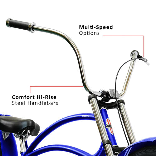 Tracer Bikes | Tracer Leopard GT Chopper Stretch Cruiser Bike with 3-Speed Rear Hubs | Chico USA, Inc.