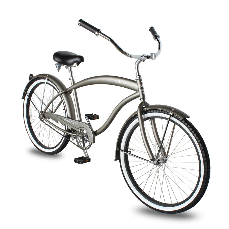 Tracer Bikes | Tracer NOVA 26" Beach Cruiser Bike Single Speed with Moon-Type Handlebar and KT Coaster Brake for Men | Chico USA, Inc.