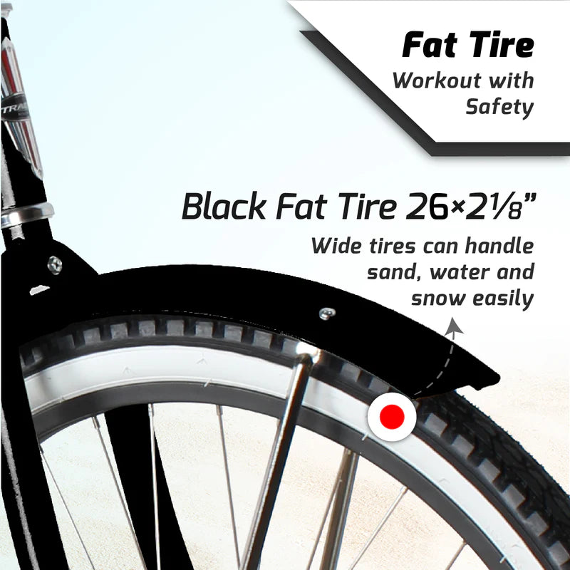 Tracer Bikes | Tracer NOVA 26" Beach Cruiser Bike Single Speed with Moon-Type Handlebar and KT Coaster Brake for Men | Chico USA, Inc.