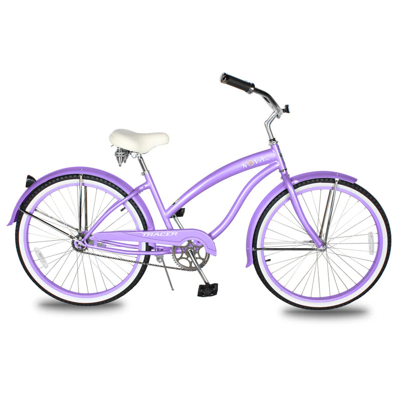 Tracer Bikes | Tracer NOVA 26" Beach Cruiser Bike Single Speed with Moon-Type Handlebar and KT Coaster Brake for Women | Chico USA, Inc.