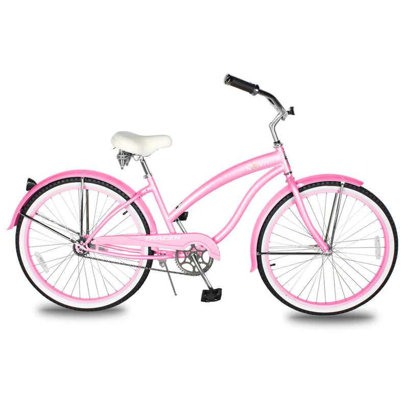Tracer Bikes | Tracer NOVA 26" Beach Cruiser Bike Single Speed with Moon-Type Handlebar and KT Coaster Brake for Women | Chico USA, Inc.