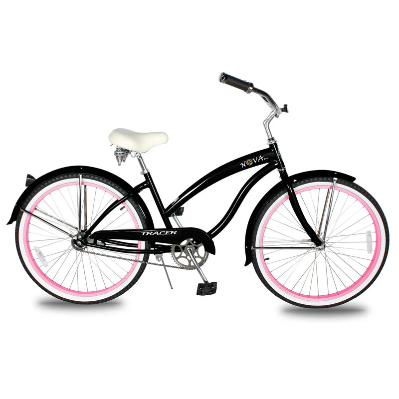 Tracer Bikes | Tracer NOVA 26" Beach Cruiser Bike Single Speed with Moon-Type Handlebar and KT Coaster Brake for Women | Chico USA, Inc.