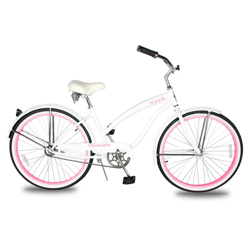 Tracer Bikes | Tracer NOVA 26" Beach Cruiser Bike Single Speed with Moon-Type Handlebar and KT Coaster Brake for Women | Chico USA, Inc.