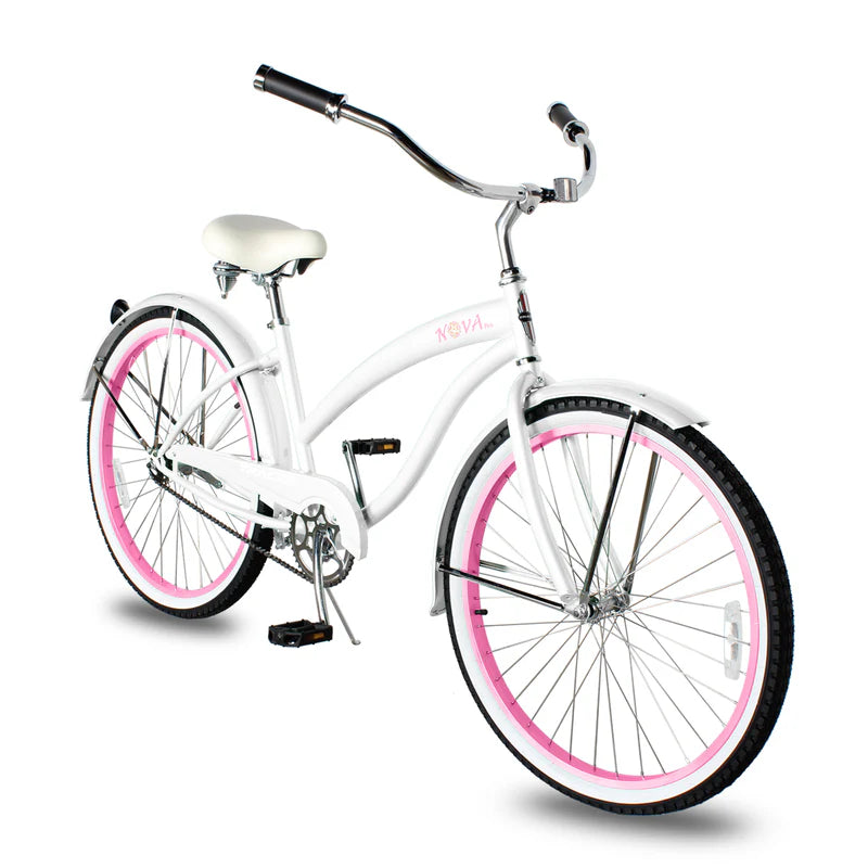 Tracer Bikes | Tracer NOVA 26" Beach Cruiser Bike Single Speed with Moon-Type Handlebar and KT Coaster Brake for Women | Chico USA, Inc.
