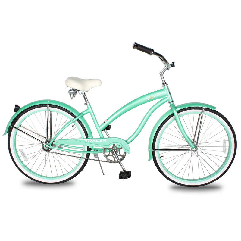 Tracer Bikes | Tracer NOVA 26" Beach Cruiser Bike Single Speed with Moon-Type Handlebar and KT Coaster Brake for Women | Chico USA, Inc.