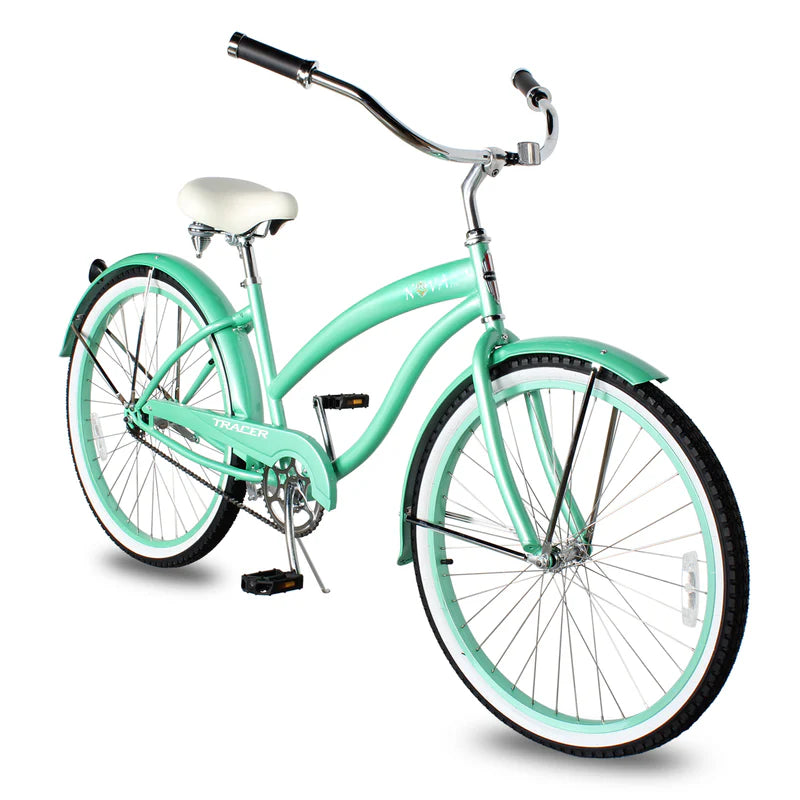 Tracer Bikes | Tracer NOVA 26" Beach Cruiser Bike Single Speed with Moon-Type Handlebar and KT Coaster Brake for Women | Chico USA, Inc.