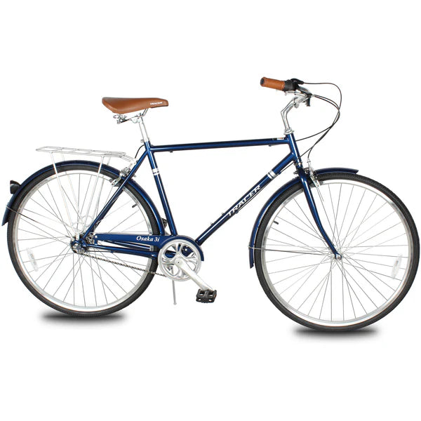 Tracer Bikes | Tracer Osaka 700C Internal 3-Speed Hybrid City Bike for Men with Back Rack | Chico USA, Inc.