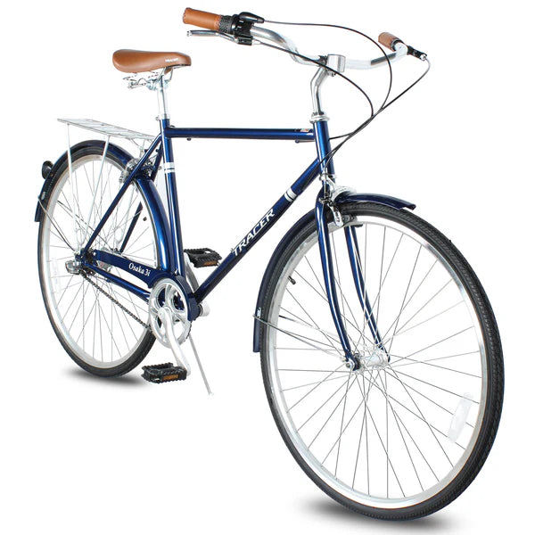 Tracer Bikes | Tracer Osaka 700C Internal 3-Speed Hybrid City Bike for Men with Back Rack | Chico USA, Inc.
