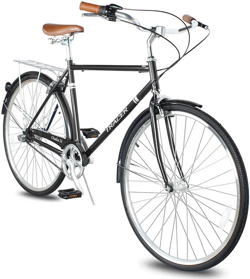 Tracer Bikes | Tracer Osaka 700C Internal 3-Speed Hybrid City Bike for Men with Back Rack | Chico USA, Inc.