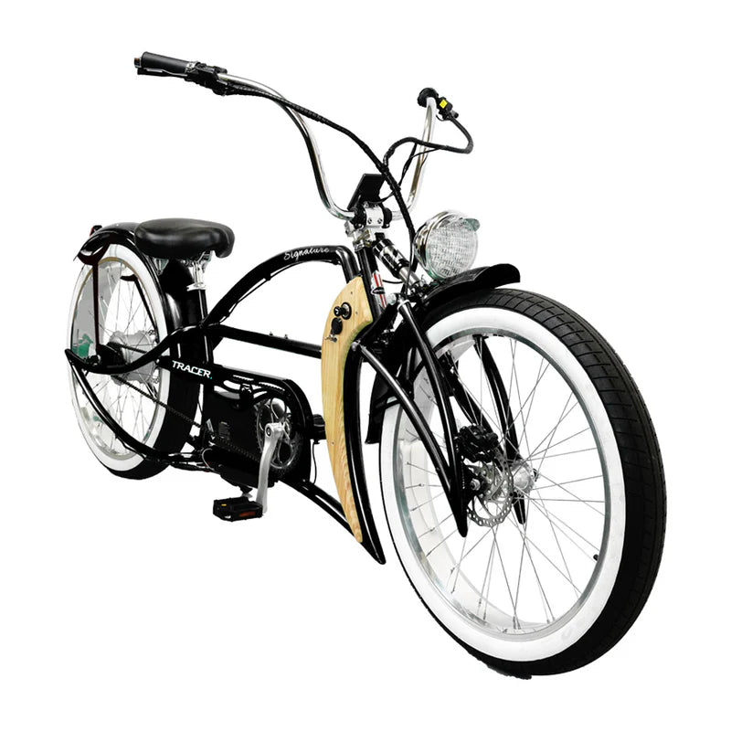 Tracer Bikes | Tracer Signature Pro 26" 800W Chopper Cruiser Electric Bike with Cigarette Lighter & USB Charging Port | Chico USA, Inc.