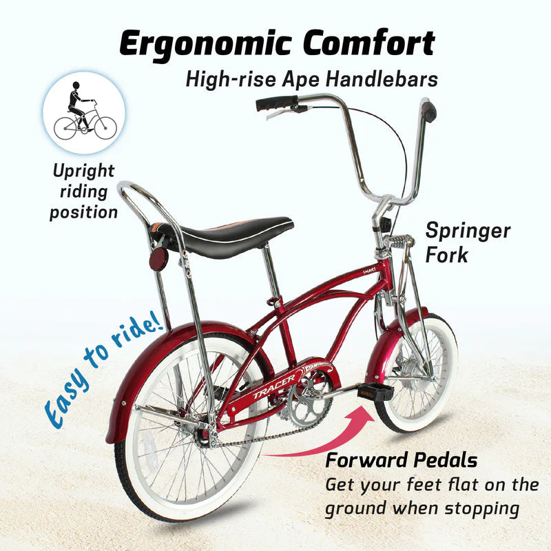 Tracer Bikes | Tracer Smart Classic Beach Cruiser Bike, Single Speed with 140H Rims | Chico USA, Inc.