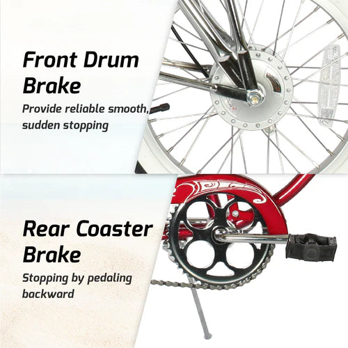 Tracer Bikes | Tracer Smart Classic Beach Cruiser Bike, Single Speed with 140H Rims | Chico USA, Inc.