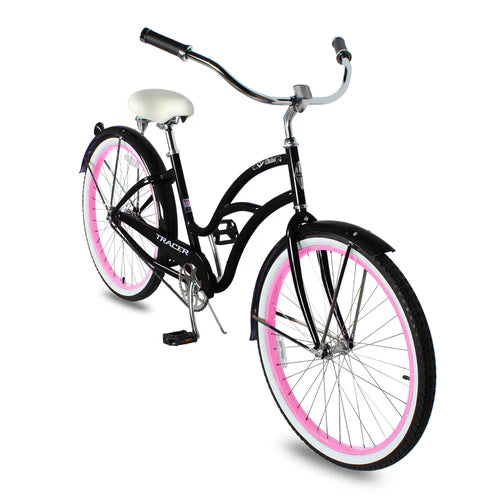 Tracer Bikes | Tracer TAHA 26" Female Beach Cruiser Coaster Brake Bike with Alloy Rims and Fenders 1 Speed | Chico USA, Inc.