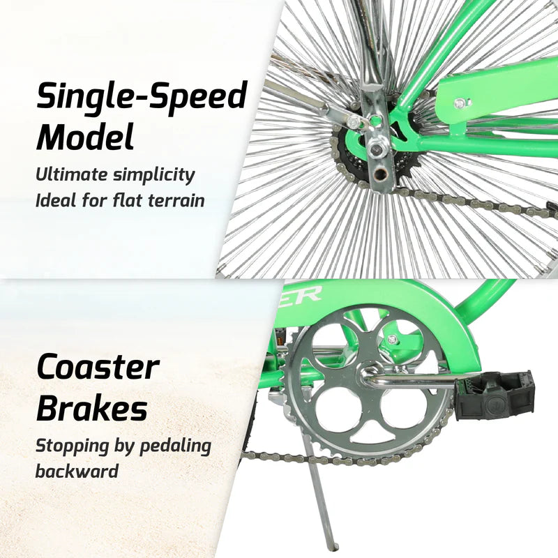 Tracer Bikes | Tracer Tamron Classic Beach Cruiser Bike, Single Speed with 140H Rims | Chico USA, Inc.