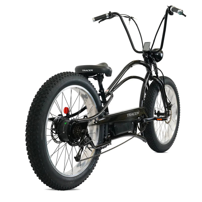 Tracer Bikes | Tracer Tracker DS7 26" 7 Speed Stretch E-Bike with Classic Dual Springer Fork, Disc Brakes, and Shimano Components | Chico USA, Inc.
