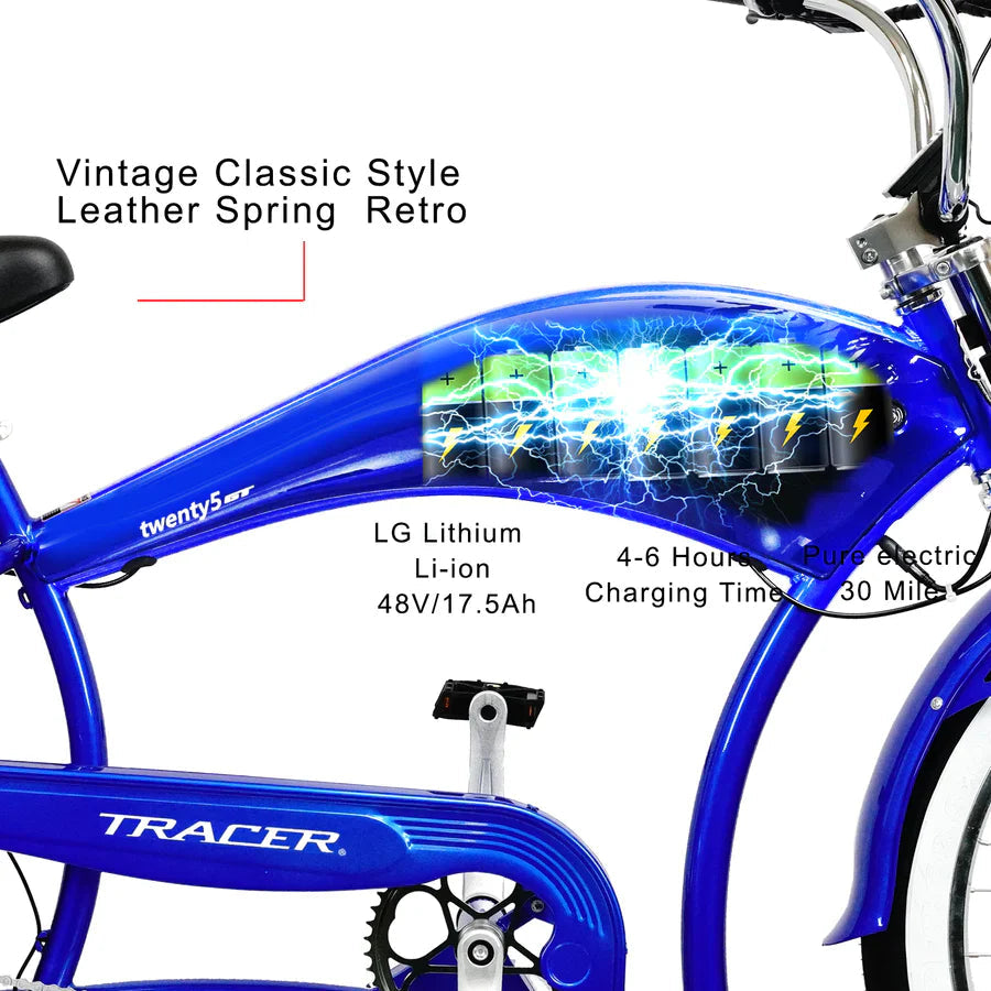Tracer Bikes | Tracer Twenty5 GT 500W 26" CRUISER E-BIKE | Chico USA, Inc.