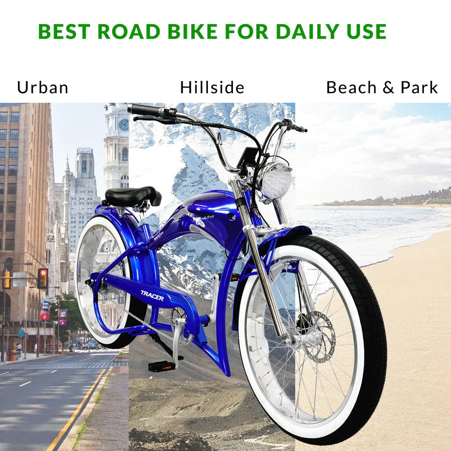 Tracer Bikes | Tracer Twenty5 GT 500W 26" CRUISER E-BIKE |  Chico USA, Inc.