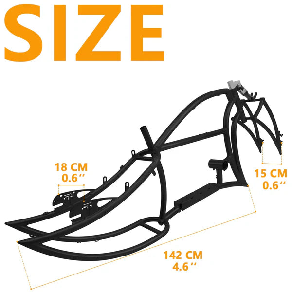 TRACER Signature Pro 26'' Chopper Cruiser Electric Bike Frame, Accepts 26"x 3.0, 4.0 Fat Tires - Chico USA, Inc.