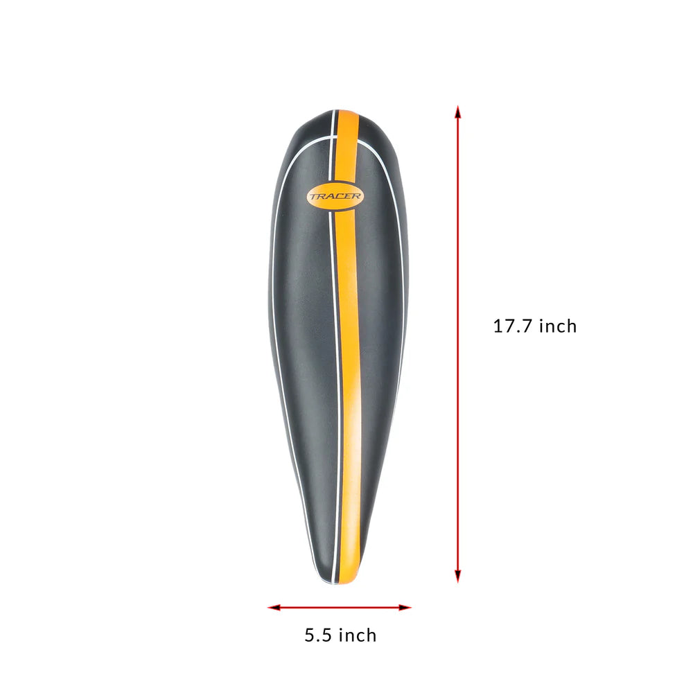 Tracer Bikes | Tracer SD-AF-3022-18 Lowrider Banana Saddle, Black & Orange, 17.7" x 5.5" | Chico USA, Inc.