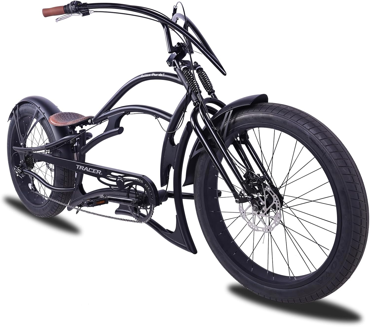 Tracer Raider Pro DS 26" 7-Speed Chopper Style Stretch Cruiser Bike - Chico USA, Inc.