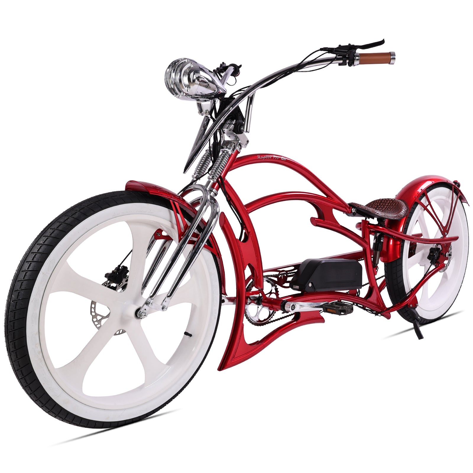 Tracer Raptor Pro DS 800W Chopper Style Stretch Cruiser Bike