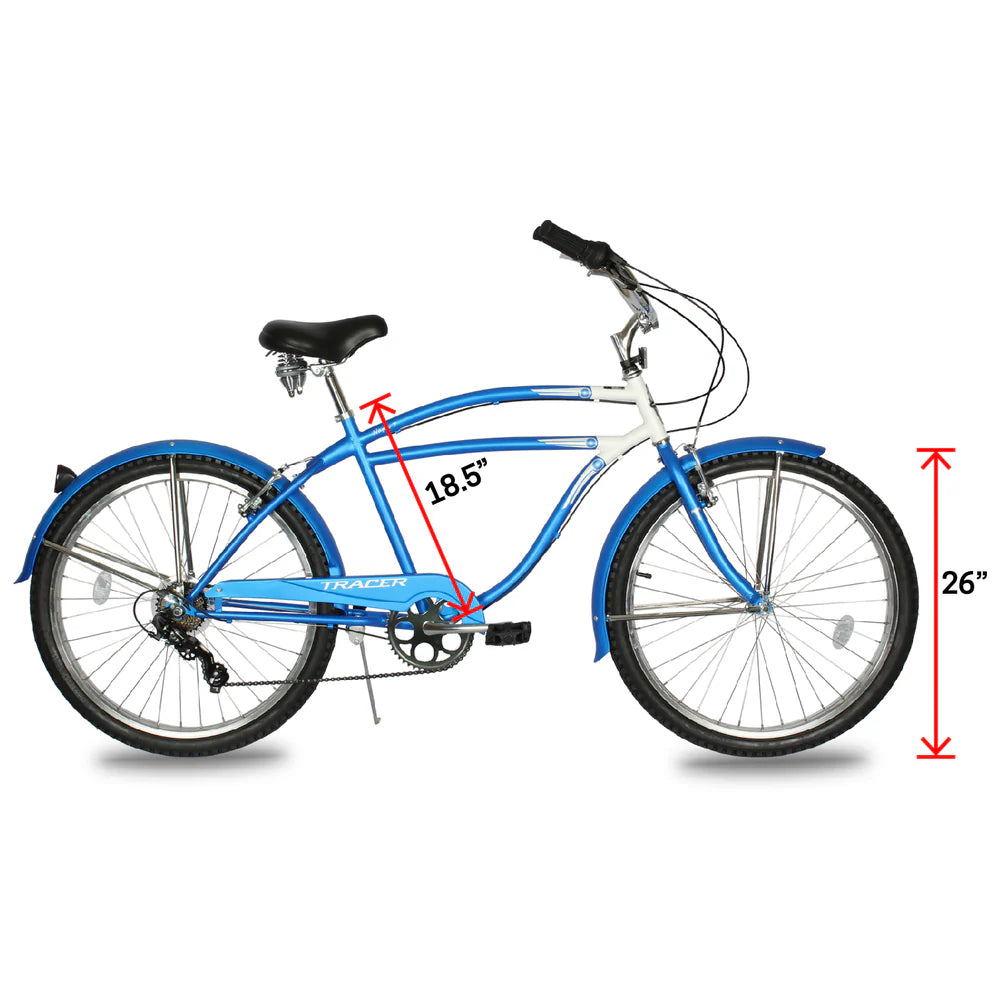 Tracer Bikes | Tracer Napa Cruiser Bike 7-Speed with Comfort Saddle and Steel Fenders | Chico USA, Inc.